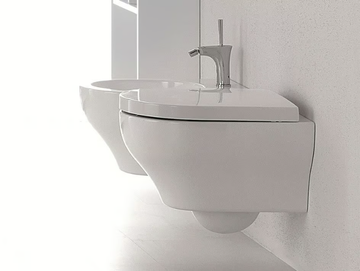 CLEAR - Wall-hung rimless Vitreous China toilet by Olympia Ceramica - view 3